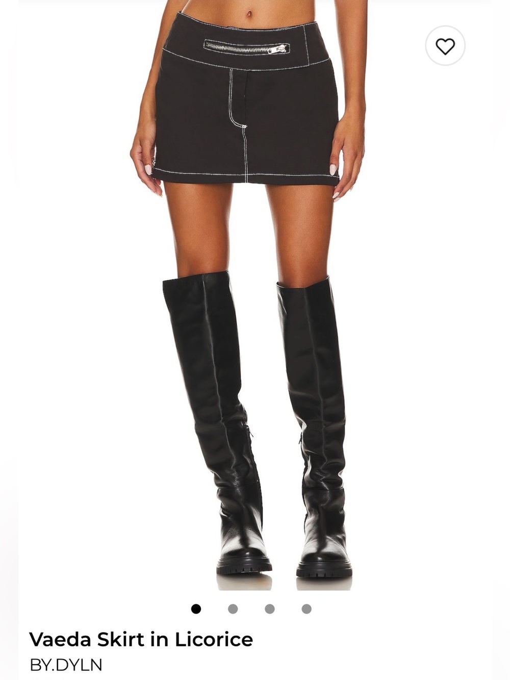 BY.DYLN Vaeda Mini Skirt in Licorice - Black XS